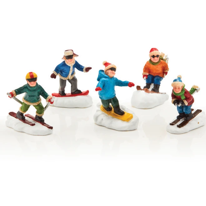 Carole Towne Christmas Village Figures Skiers 5/Pack 4 Carole Towne Christmas Village Figures Skiers 5/Pack - Image 2