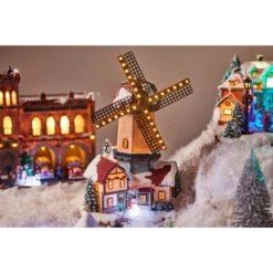 Carole Towne Windmill Lighted For Christmas Village -Northlight Paradise 43265102b L