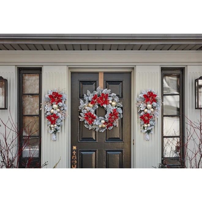 Holiday Living Christmas Artificial Poinsettia Ornament Teardrop 28-in 3 Holiday Living Christmas Artificial Poinsettia Ornament Teardrop 28-in