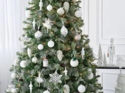 Holiday Living Nordic Elegance Silver Glass Christmas Balls - 2-Pack