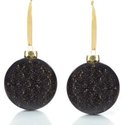 Holiday Living 2-Pack Black And Gold Glass Christmas Ball Ornament