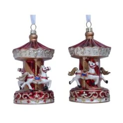 Holiday Living Set Of 2 Christmas Ornements Carousel Gold And Red 11 Holiday Living Set Of 2 Christmas Ornements Carousel Gold And Red -Northlight Paradise 43285181b L