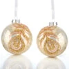 Holiday Living Set Of 2 Christmas Balls Glitter Pink And Gold 1 Holiday Living Set Of 2 Christmas Balls Glitter Pink And Gold -Northlight Paradise 43285186 L