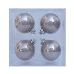 Holiday Living Set Of 4 Christmas Ball Off-White