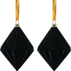 Holiday Living Nordic Trail 5-In Black Diamond Christmas Tree Ornaments - 2/Pk