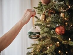 Holiday Living Nordic Trail 90-mm Glass Green/White Christmas Ball Ornaments - 2/Pk -Northlight Paradise 43285204b L