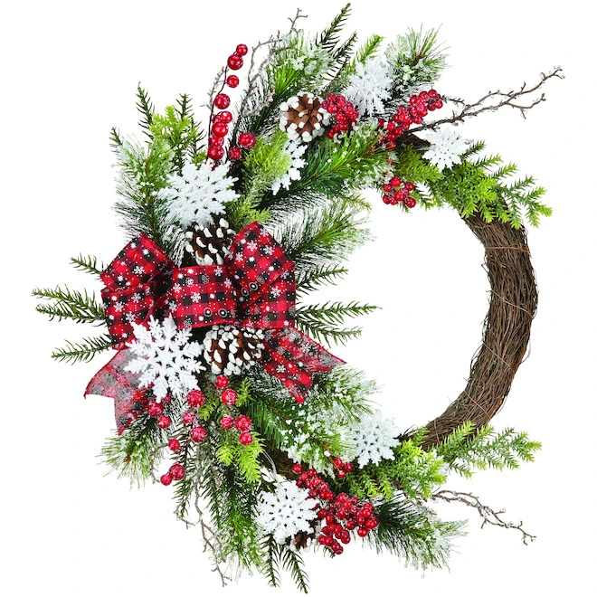 Holiday Living Indoor Multicolour Artificial Christmas Wreath With Snowflakes 20-in 4 Holiday Living Indoor Multicolour Artificial Christmas Wreath With Snowflakes 20-in - Image 2