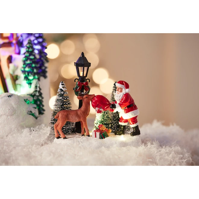 Carole Towne Christmas Lighted Santa With Reindeer Multicolour 3 Carole Towne Christmas Lighted Santa With Reindeer Multicolour