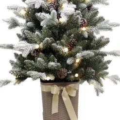 Holiday Living Pre-Lit Artificial Potted Christmas Tree With 50 LED Lights 48-in -Northlight Paradise 43445228c L