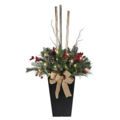 Holiday Living 50-in Pre-Lit Potted Christmas Plant With 25 LED Lights -Northlight Paradise 43445229b L