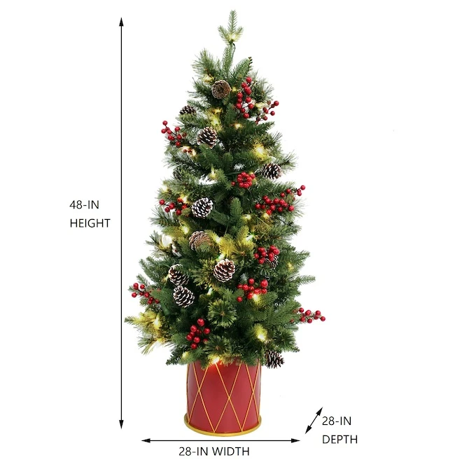 Holiday Living Christmas Tree Drum Base Pre-Lit LED 48-in 4 Holiday Living Christmas Tree Drum Base Pre-Lit LED 48-in - Image 2