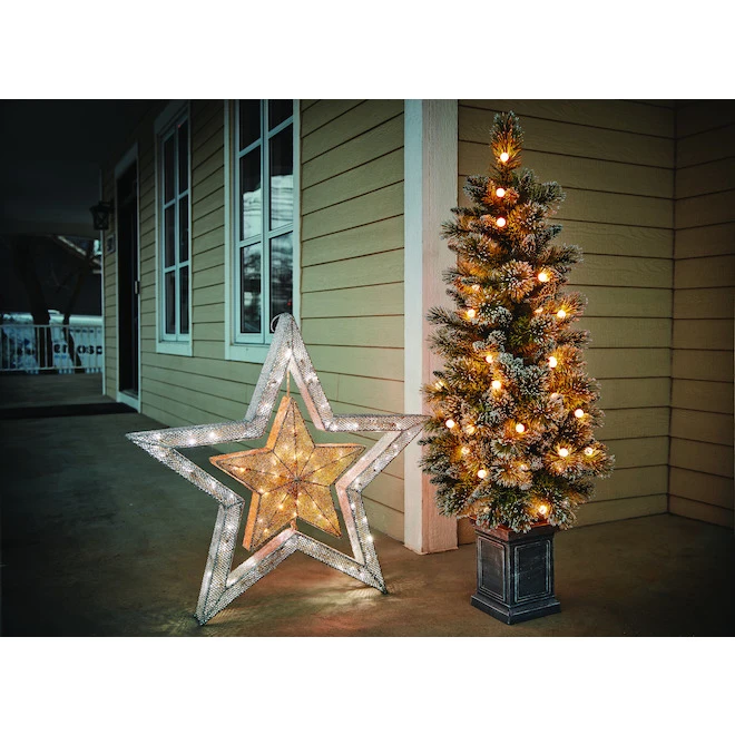 Holiday Living 4.5-ft Pre-Lit Artificial Potted Christmas Tree With 60 Warm White LED Lights 6 Holiday Living 4.5-ft Pre-Lit Artificial Potted Christmas Tree With 60 Warm White LED Lights - Image 4