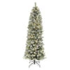 Holiday Living 7-ft LED Green Flocked Christmas Tree