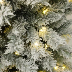 Holiday Living 7-ft LED Green Flocked Christmas Tree -Northlight Paradise 50175153c L