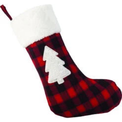 Holiday Living 18.5-in Buffalo Plaid Christmas Stocking