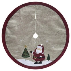 Holiday Living Christmas Tree Skirt With Santa 48-in