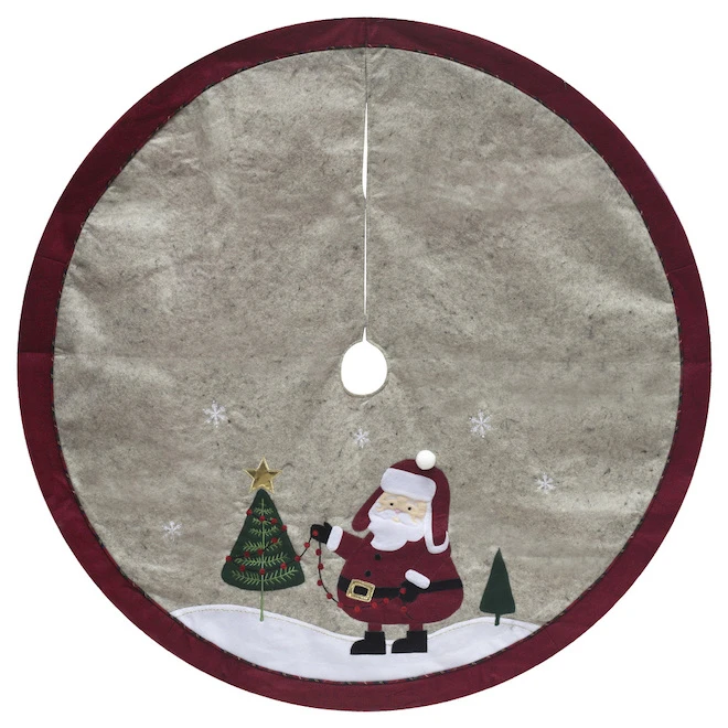 Holiday Living Christmas Tree Skirt With Santa 48-in 3 Holiday Living Christmas Tree Skirt With Santa 48-in
