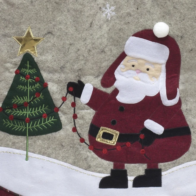Holiday Living Christmas Tree Skirt With Santa 48-in 5 Holiday Living Christmas Tree Skirt With Santa 48-in - Image 3